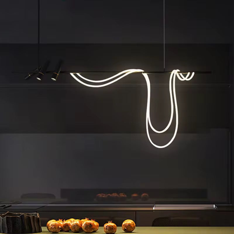 Modern Wave LED Sculptural Pendant Light