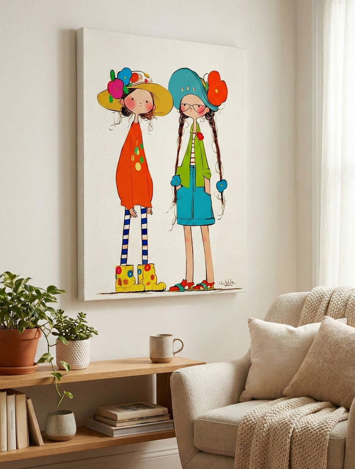 Whimsical Girls Art Canvas
