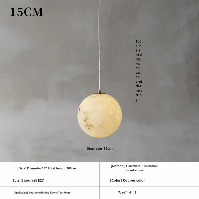 Modern Marble Effect Globe LED Pendant Light – Gold
