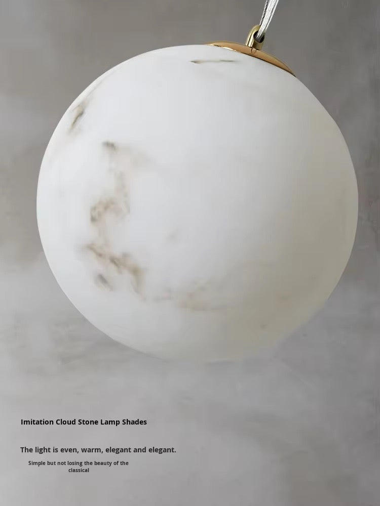 Modern Marble Effect Globe LED Pendant Light – Gold