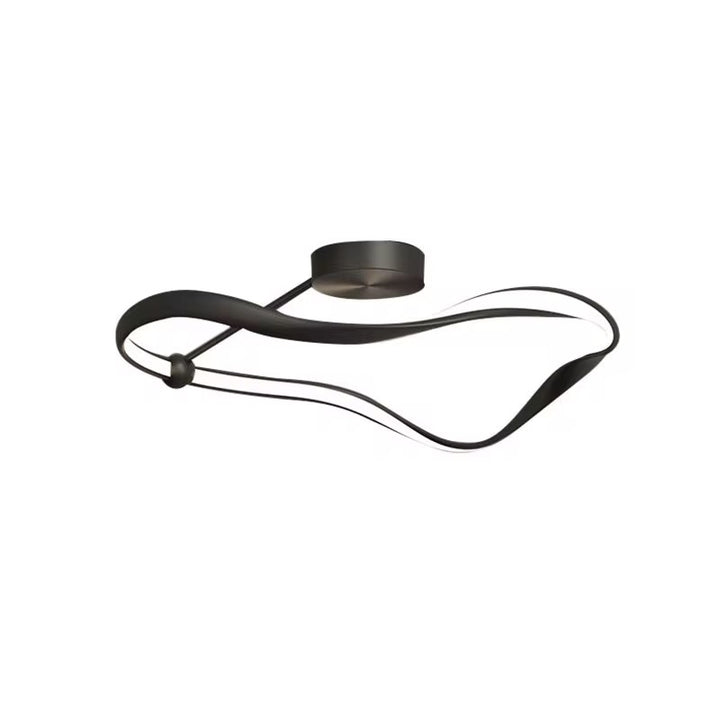 Modern Wave LED Flush Mount Ceiling Light – Black