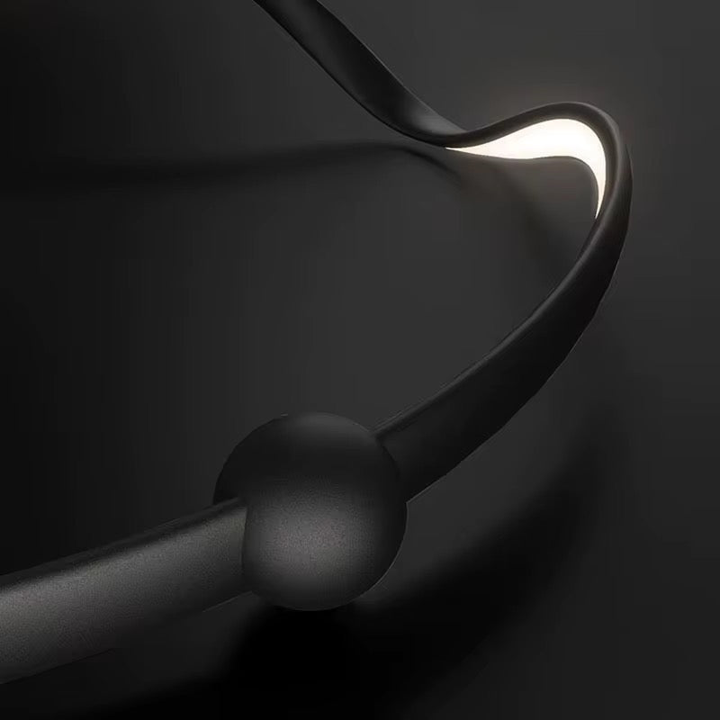 Modern Wave LED Flush Mount Ceiling Light – Black