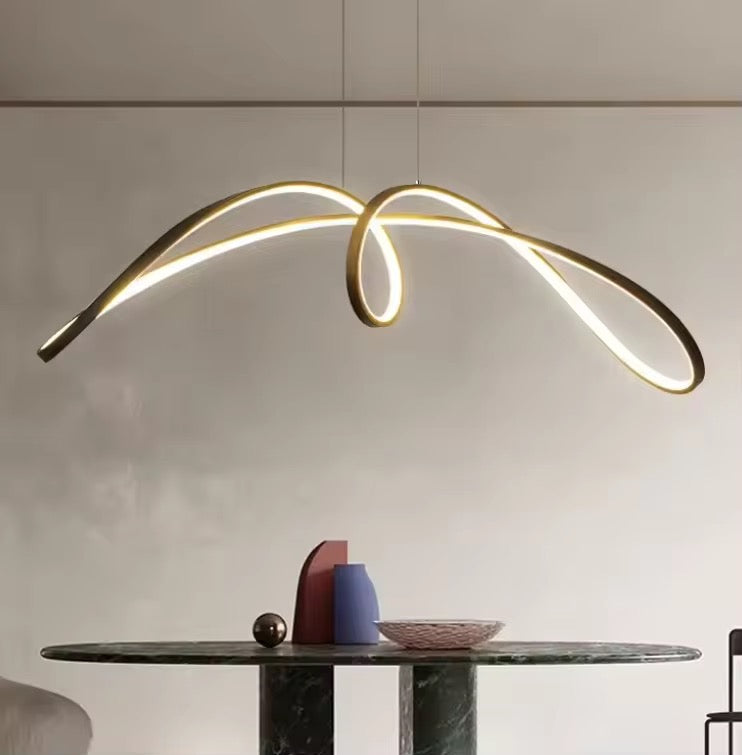 Modern Sculptural LED Ribbon Pendant Light