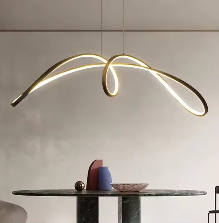 Modern Sculptural LED Ribbon Pendant Light