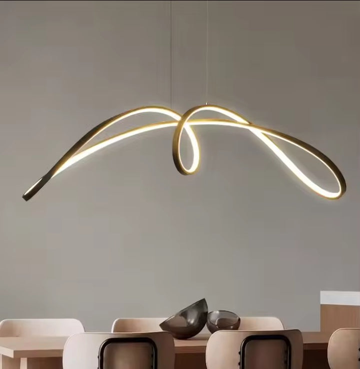 Modern Sculptural LED Ribbon Pendant Light