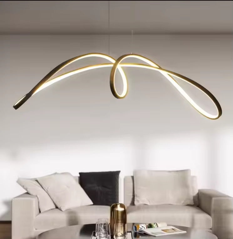 Modern Sculptural LED Ribbon Pendant Light