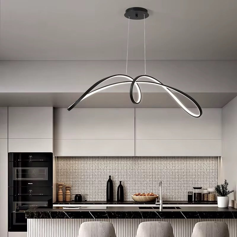 Modern Sculptural LED Ribbon Pendant Light