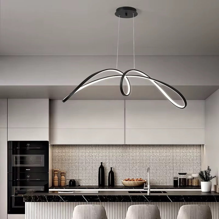 Modern Sculptural LED Ribbon Pendant Light