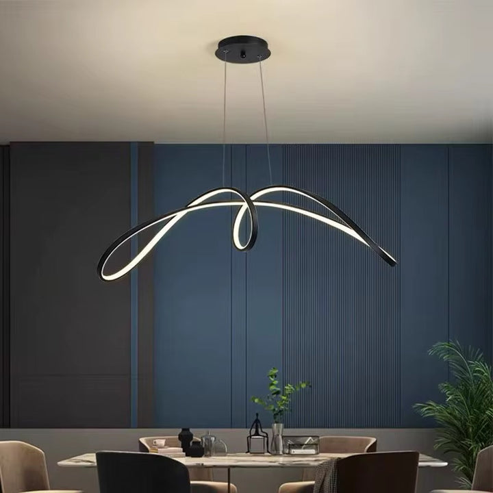 Modern Sculptural LED Ribbon Pendant Light