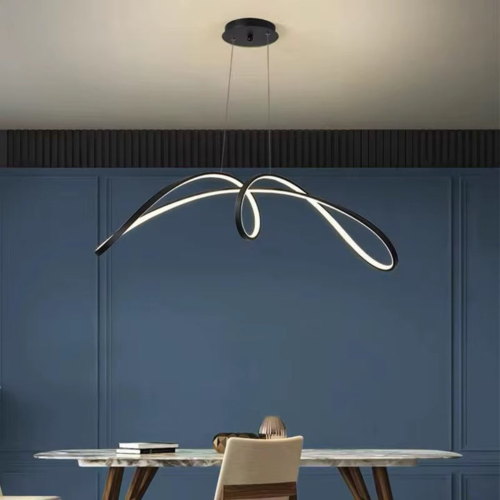Modern Sculptural LED Ribbon Pendant Light