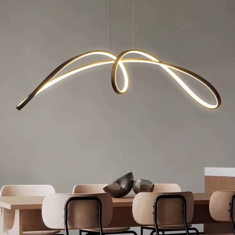 Modern Sculptural LED Ribbon Pendant Light