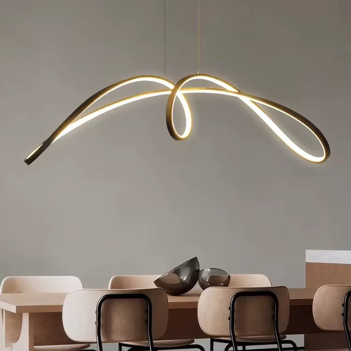 Modern Sculptural LED Ribbon Pendant Light
