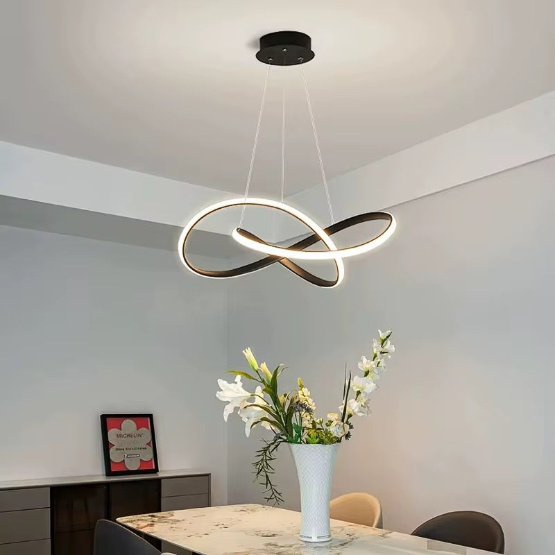 Modern Black Infinity LED Pendant Chandelier
