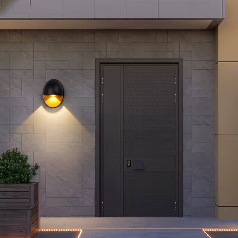 Outdoor Black & Gold Wall Light