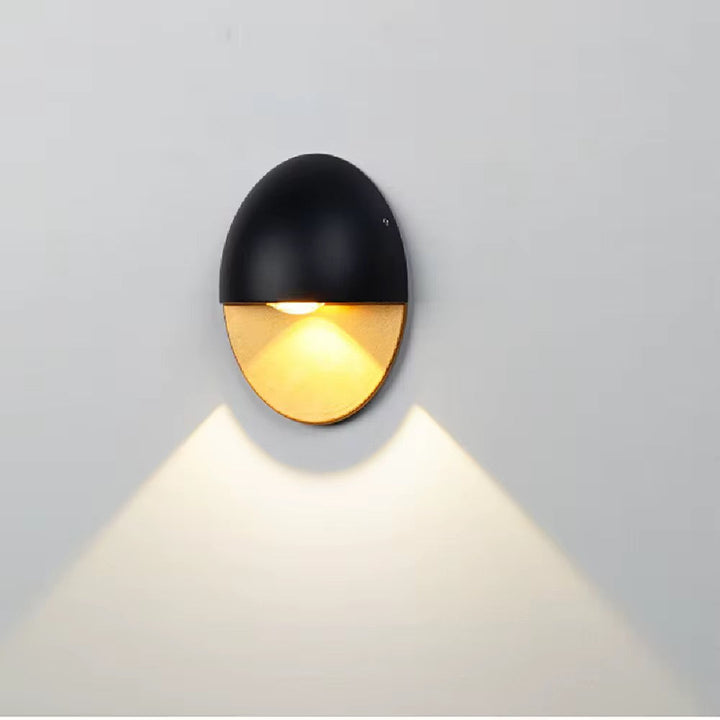 Outdoor Black & Gold Wall Light