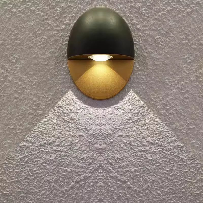 Outdoor Black & Gold Wall Light