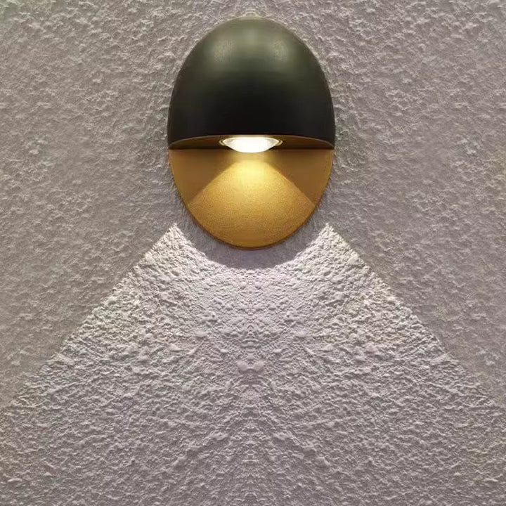 Outdoor Black & Gold Wall Light