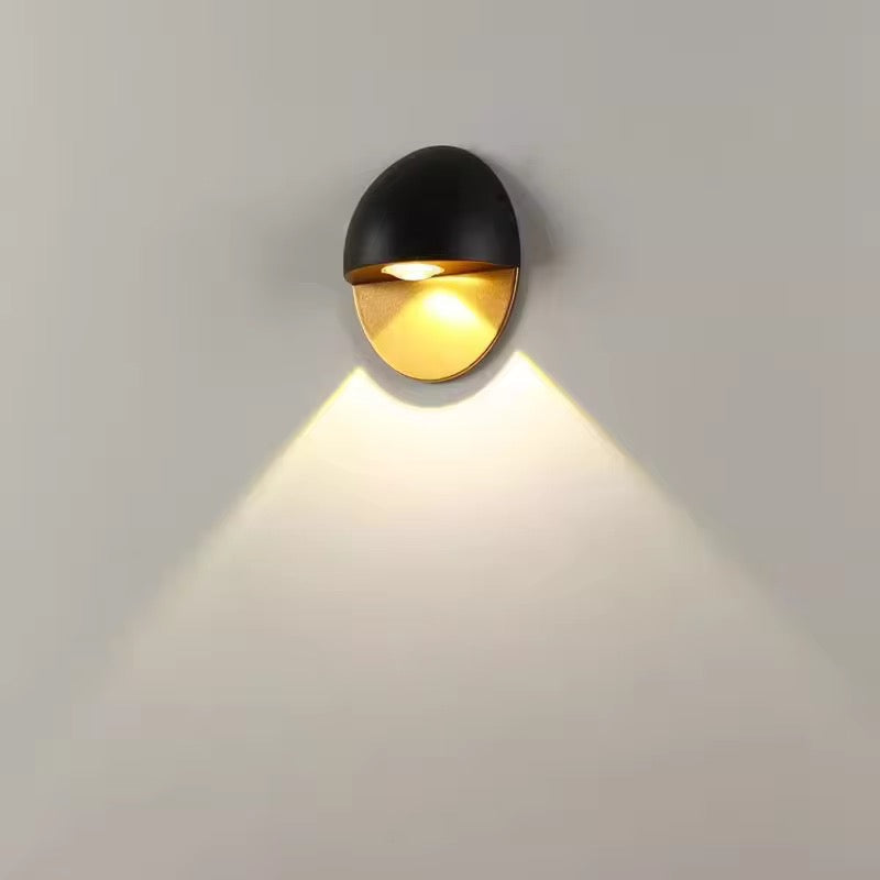 Outdoor Black & Gold Wall Light