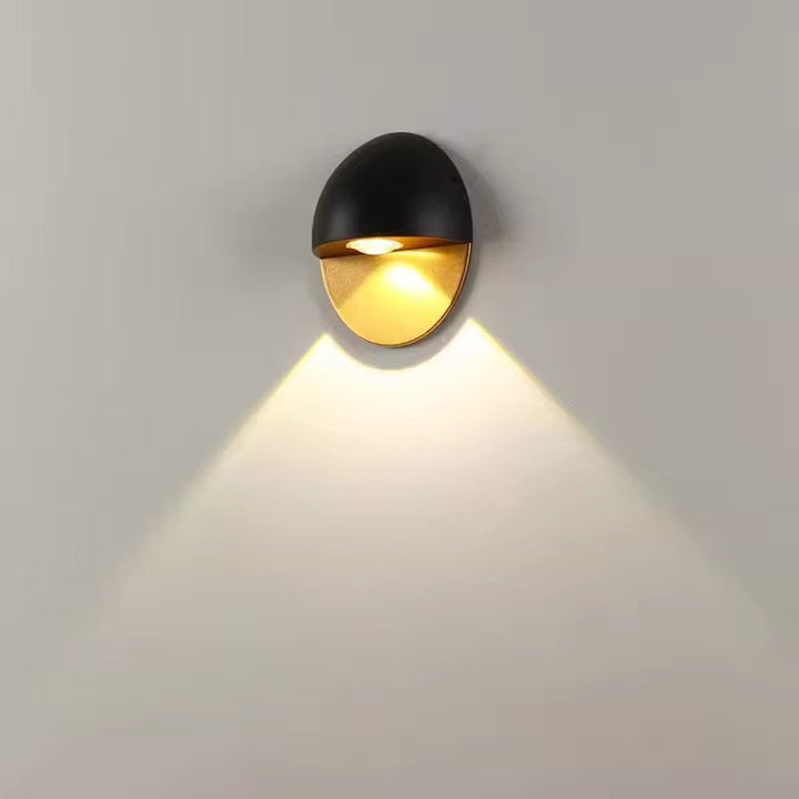 Outdoor Black & Gold Wall Light
