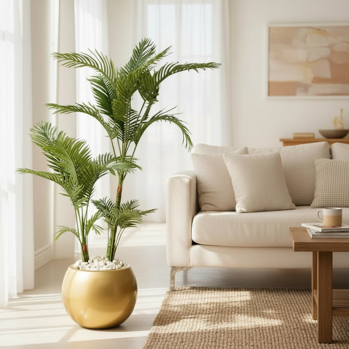 Artificial Areca Palm in Fiberglass Pot