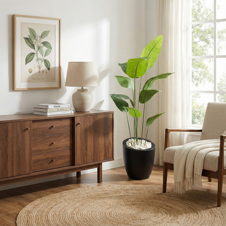 Artificial Bird of Paradise Plant in Fiberglass Pot