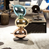Modern Stacked Metallic Balloon Floor Sculpture
