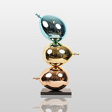 Modern Stacked Metallic Balloon Floor Sculpture