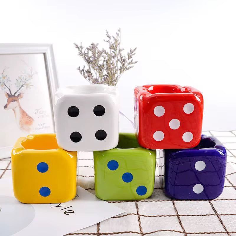 Ceramic Dice Decorative Ashtray