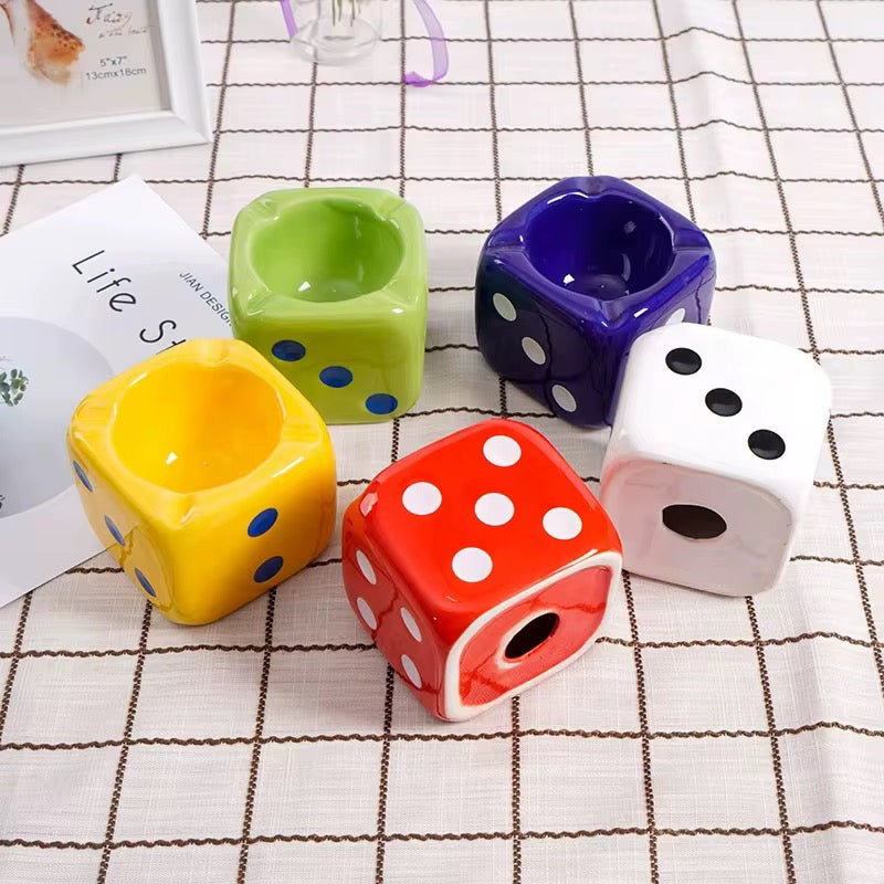 Ceramic Dice Decorative Ashtray