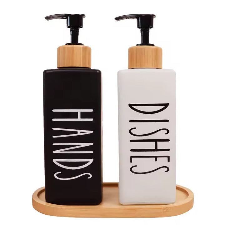 Hands & Dishes Ceramic Soap Dispenser Set