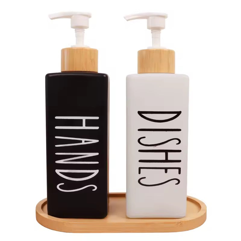 Hands & Dishes Ceramic Soap Dispenser Set