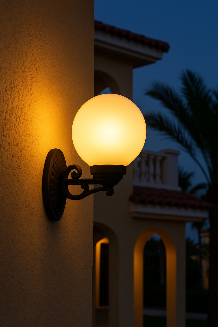 Classic Outdoor Wall Light with Globe Shade