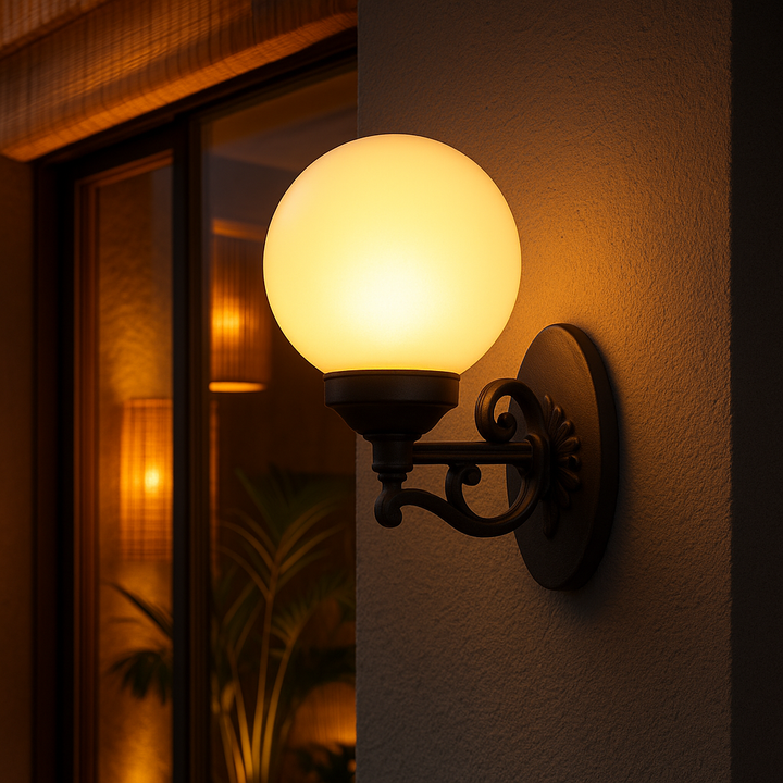 Classic Outdoor Wall Light with Globe Shade
