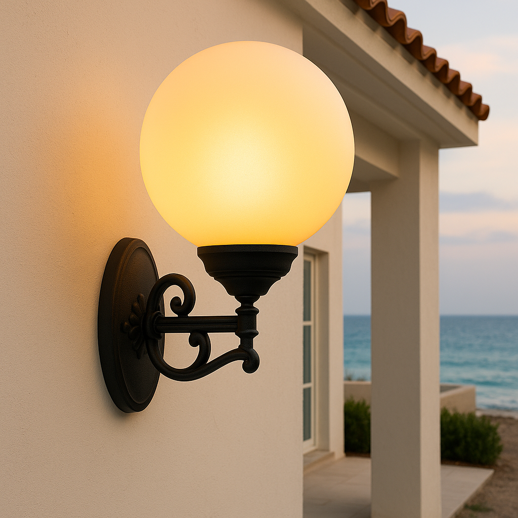 Classic Outdoor Wall Light with Globe Shade