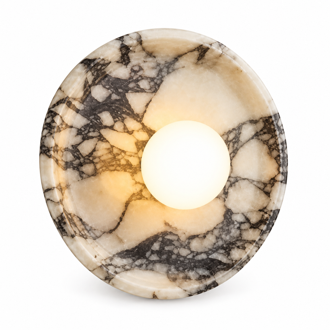 Marbled Round Wall Light