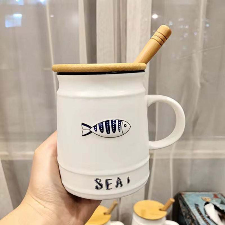 Shell Mug with Lid