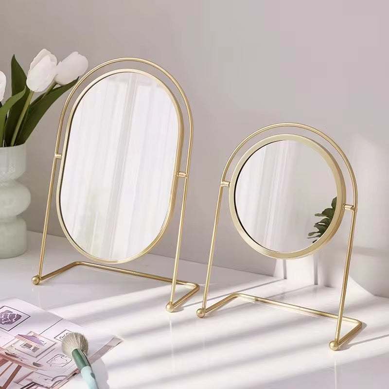 Gold Table Mirror ( Round )