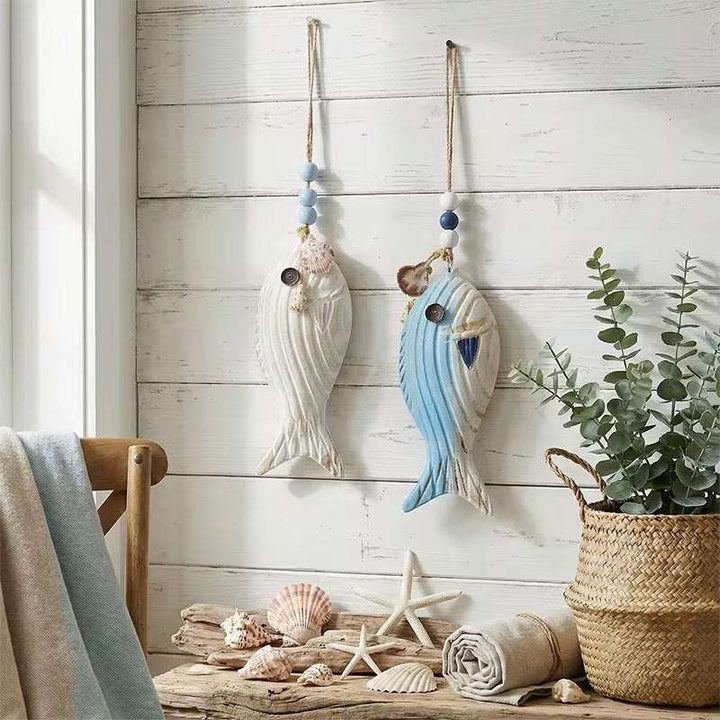 Charming coastal hanging fish decor ornaments for wall display
