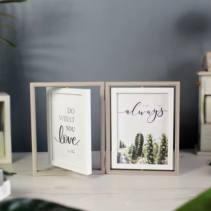 Minimalist Double Wooden Photo Frame