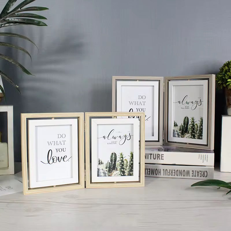 Minimalist Double Wooden Photo Frame