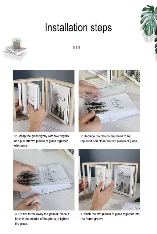 Minimalist Double Wooden Photo Frame