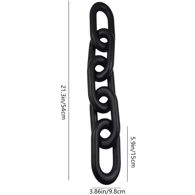 Abstract Matte Black Chain Decor Sculpture