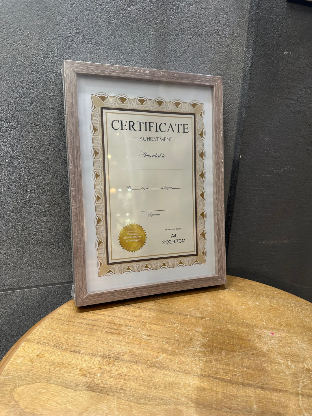 Gold Trim A4 Certificate Frame