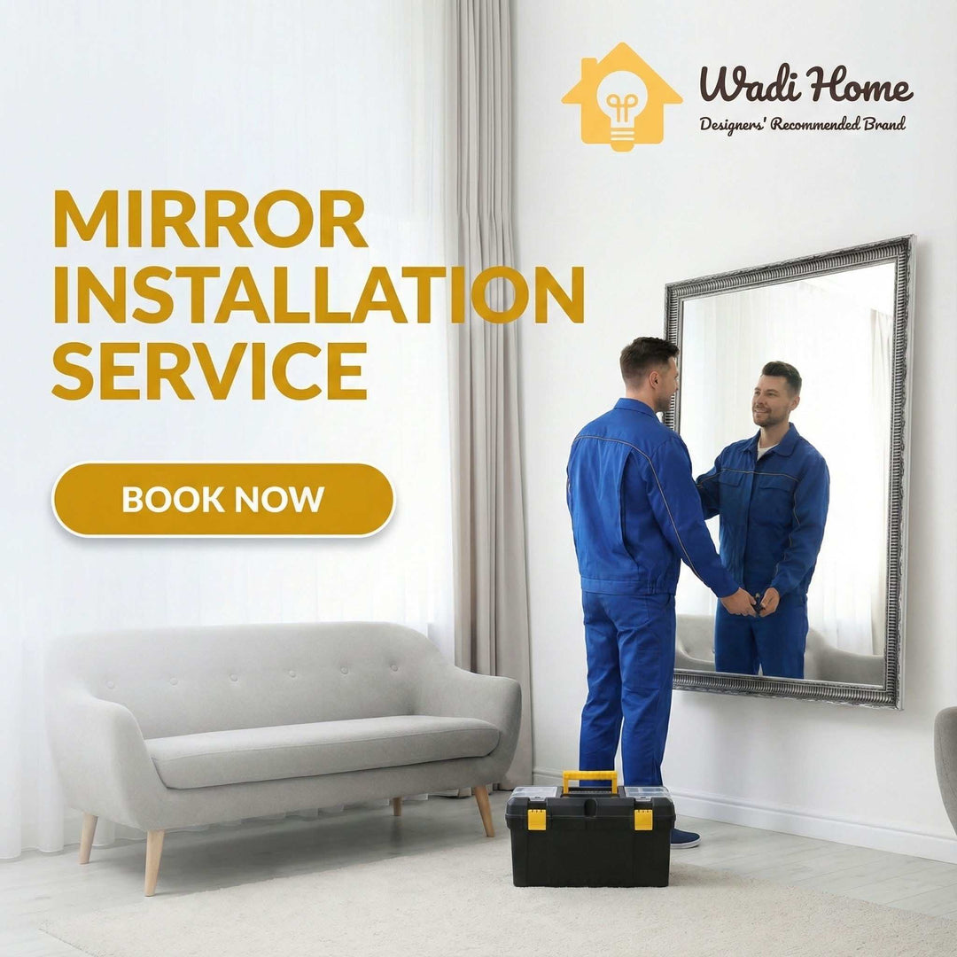 Professional mirror installation service with precise leveling and secure fixing in various rooms