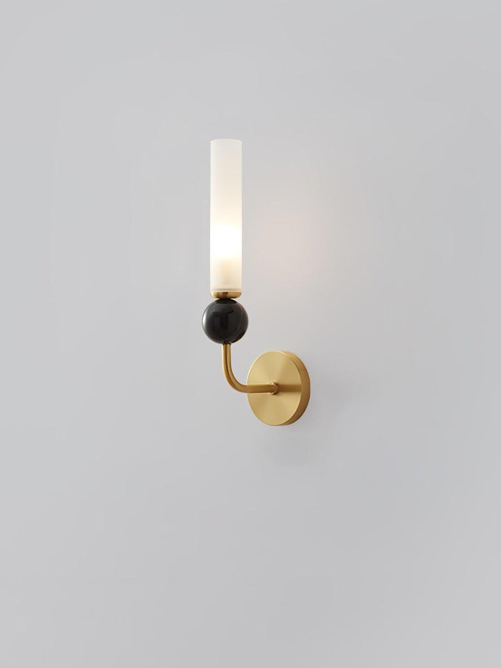 Slim Brass Glass Wall Sconce