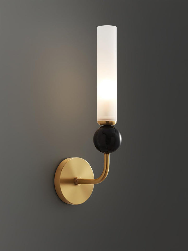 Slim Brass Glass Wall Sconce