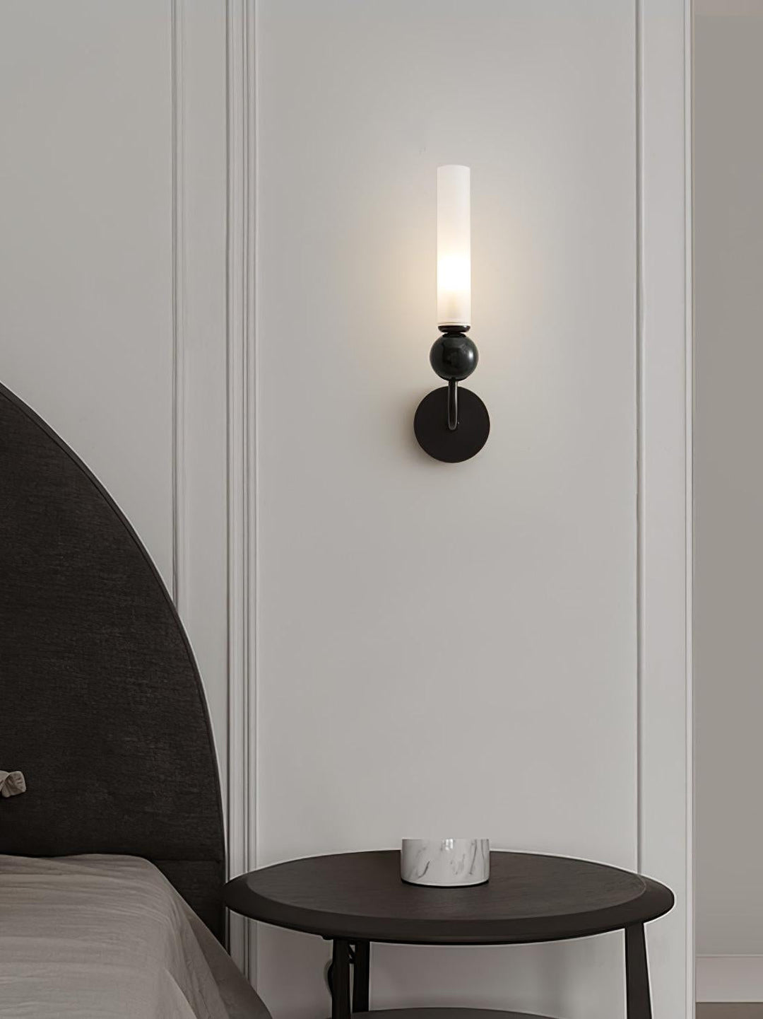 Slim Brass Glass Wall Sconce