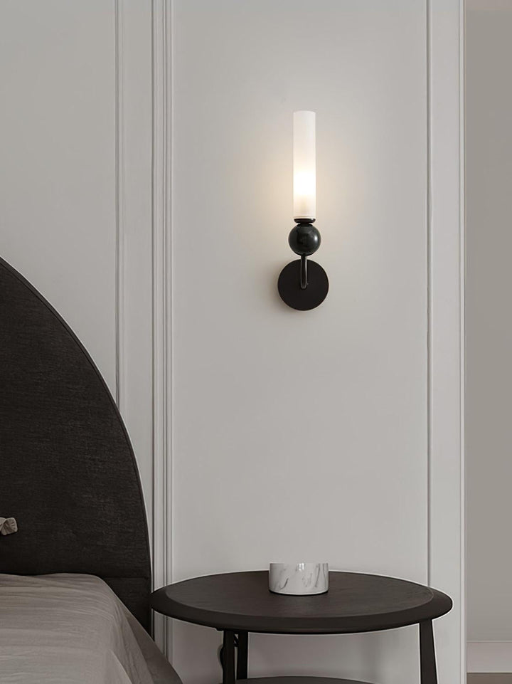 Slim Brass Glass Wall Sconce