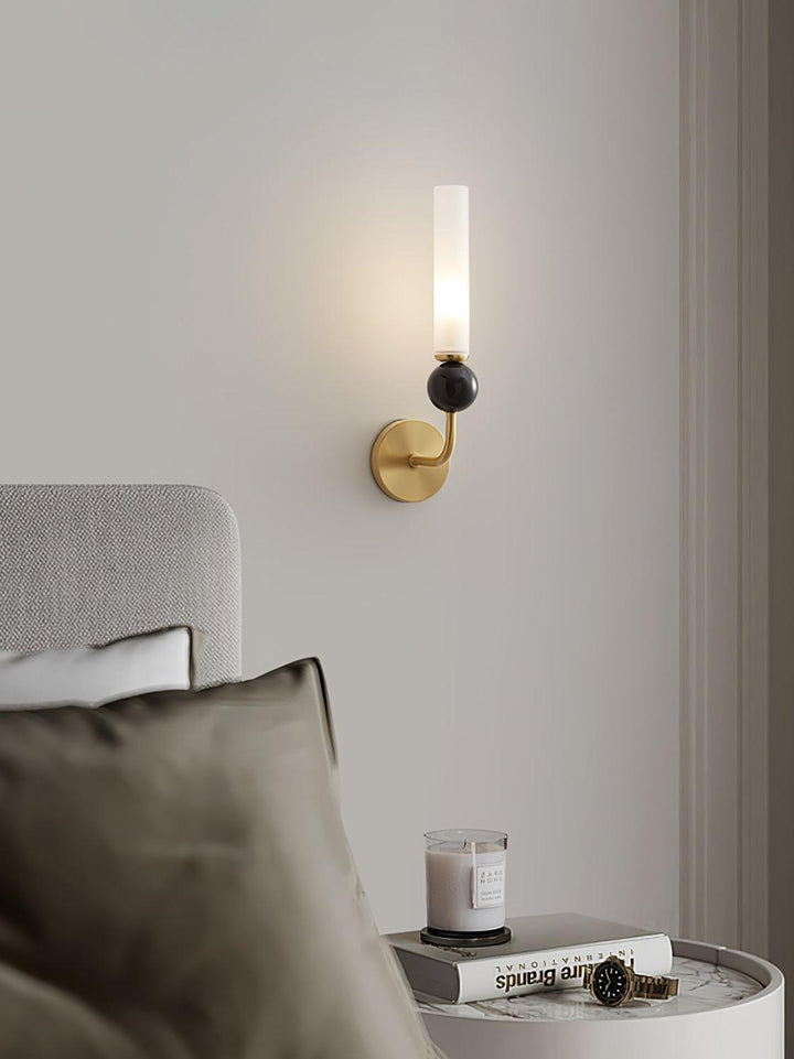 Slim Brass Glass Wall Sconce
