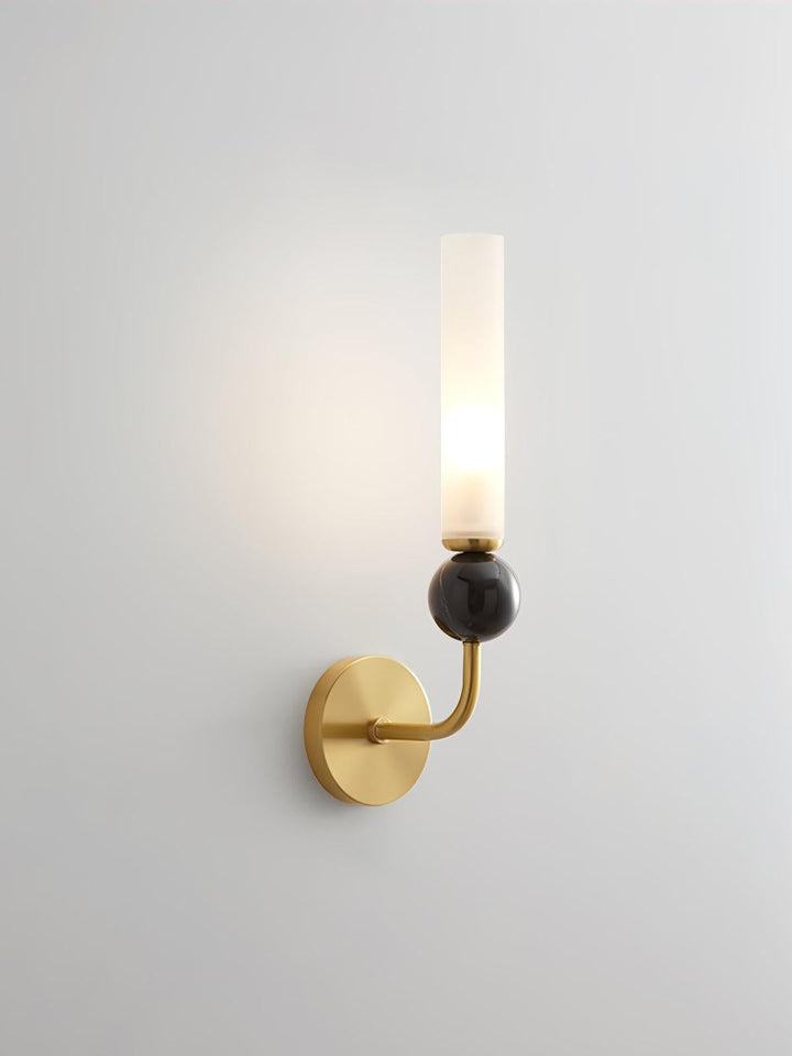 Slim Brass Glass Wall Sconce